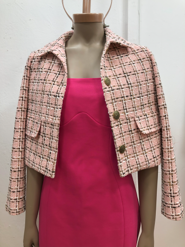 Textured Donna Blazer Rosa