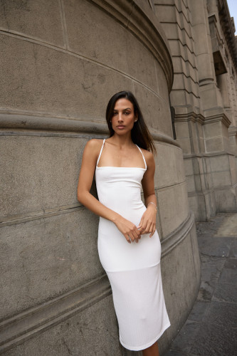 Goddess Dress Pearl White